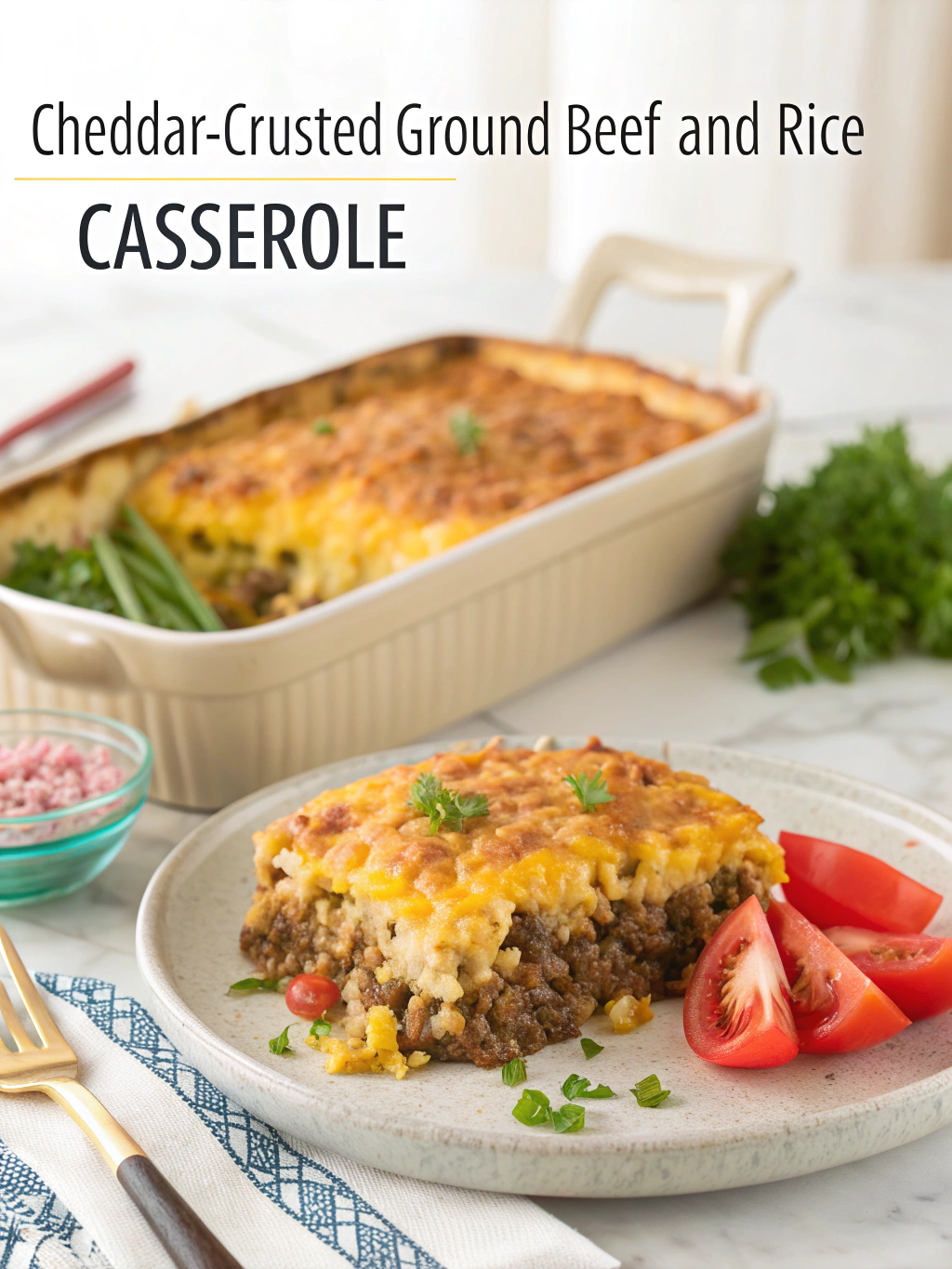 cheddar crusted ground beef and rice casserolepinterest
