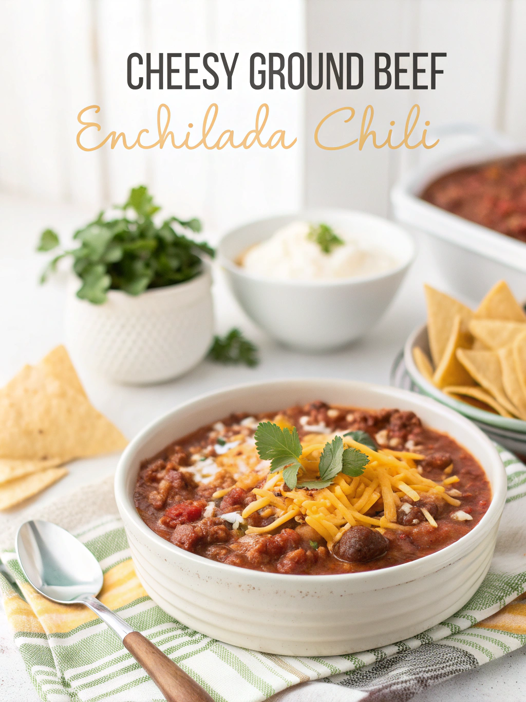 cheesy ground beef enchilada chili