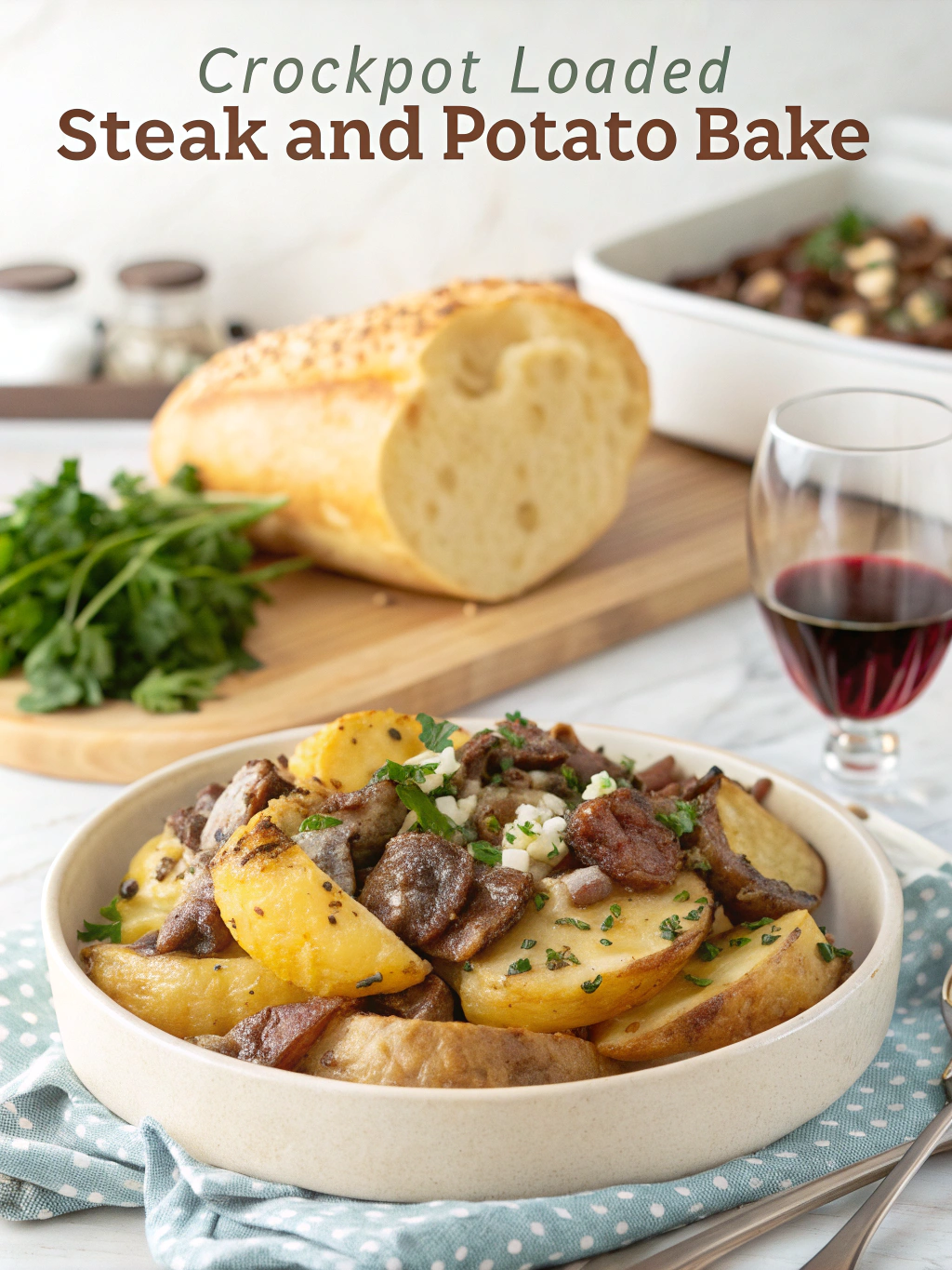 crockpot loaded steak and potato bakepinterest