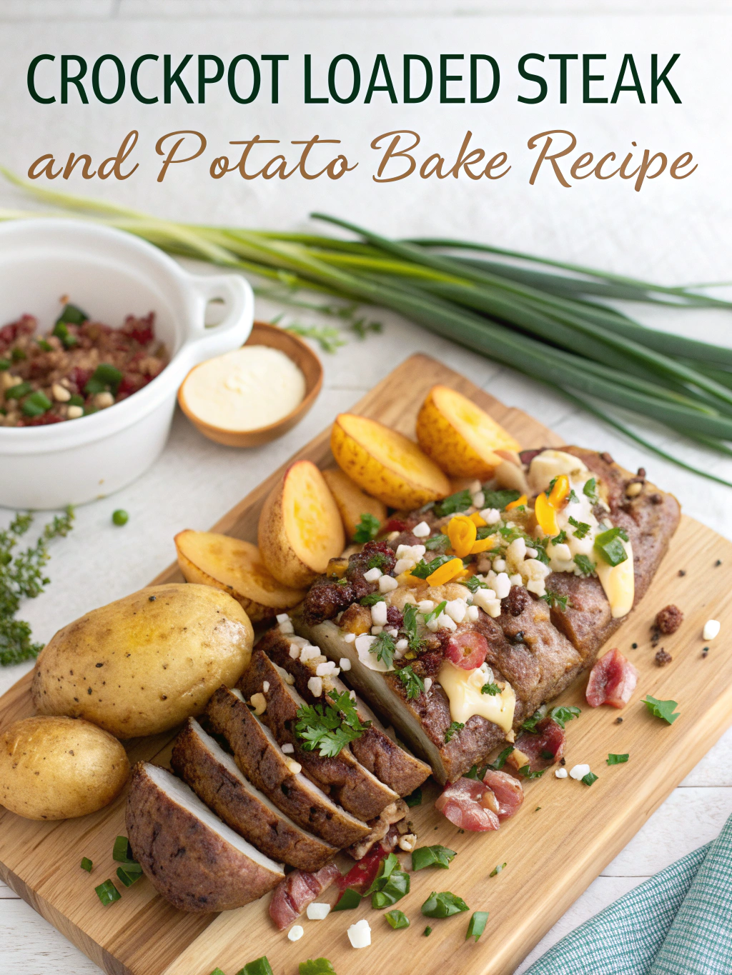 crockpot loaded steak and potato bake recipe