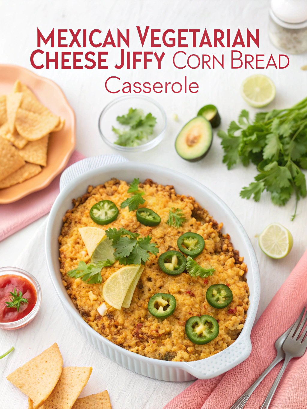 mexican vegetarian cheese jiffy corn bread casserole