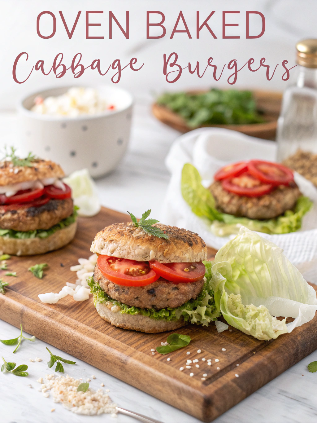 oven baked cabbage burgers